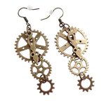 Steampunk Gear Earrings | Antique Bronze | Clockwork Drop