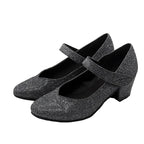 Latin Dance Shoes | Sequin Mary Jane | Block Heel