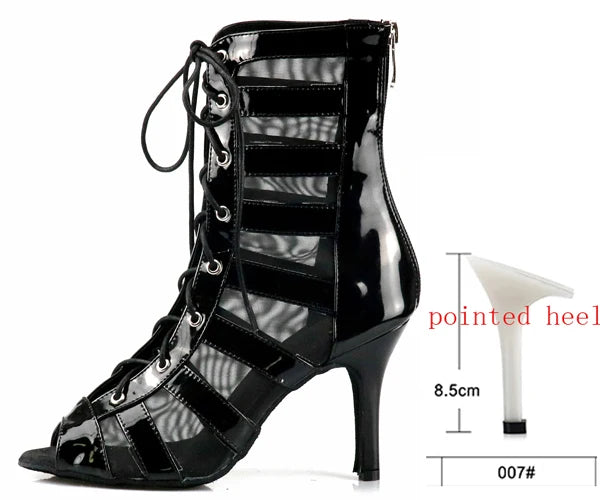 Women's Mesh Dance Boots | Latin & Salsa | Multi-Heel
