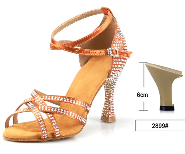 Latin Dance Heels | Rhinestone Sandal | Multi-Heel