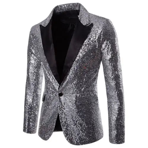 Men's Flip Sequin Blazer | Notched Lapel | Stage & Dance | 6 Colors