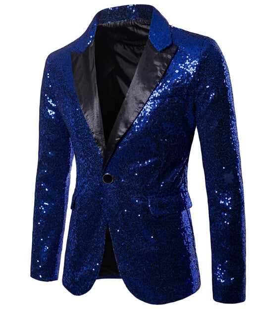 Men's Flip Sequin Blazer | Notched Lapel | Stage & Dance | 6 Colors