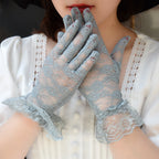 Sheer Lace Wrist Gloves | Floral | 2 Lengths | 10+ Colors