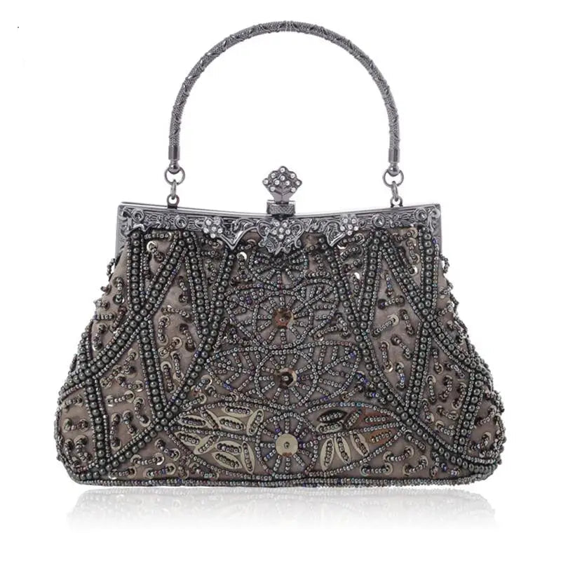 Vintage Beaded Evening Clutch | Sequin Crossbody Bag