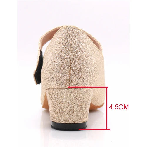Latin Dance Shoes | Sequin Mary Jane | Block Heel