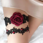 Lace Garter Set | Rose & Floral | Bridal, Burlesque & Gothic