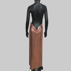 Metal Sequin Chain Strap Maxi Dress