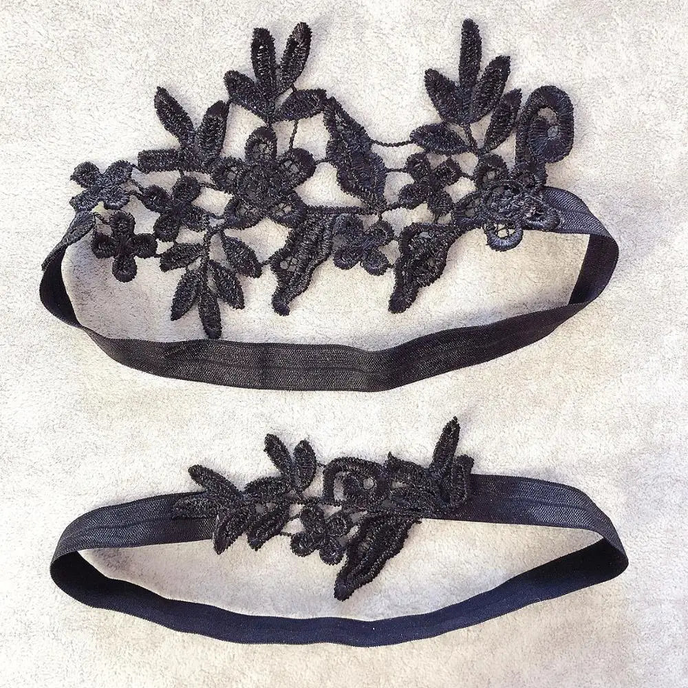 Lace Garter Set | Rose & Floral | Bridal, Burlesque & Gothic
