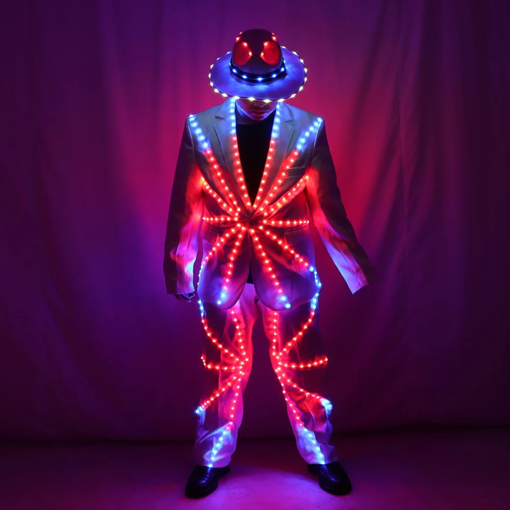 Full Color LED Performance Suit - RGB Light Up Stage Costume Jacket & Pants