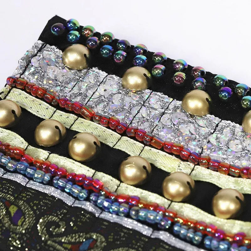 Tribal Belly Dance Costume | Beaded Bra & Belt Set | 2-Piece