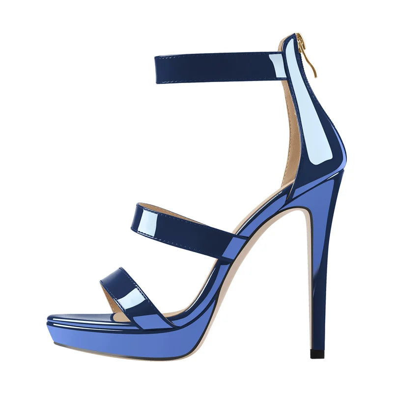 Patent Leather Platform Sandals | Pointed Toe | 13cm Stiletto