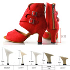 Latin Ballroom Dance Shoes | Suede Sole | Multiple Heel Heights