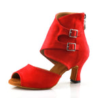 Latin Ballroom Dance Shoes | Suede Sole | Multiple Heel Heights