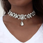 Crystal Rhinestone Statement Choker | Multilayer Collar Necklace