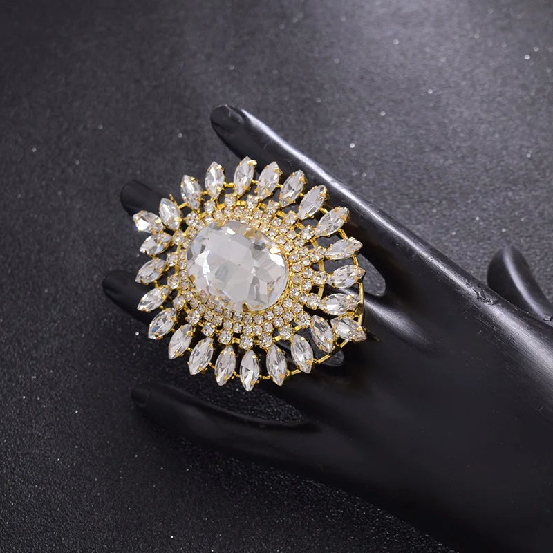 Oversized Oval Rhinestone Ring | Adjustable | 5 Colors