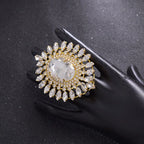 Oversized Oval Rhinestone Ring | Adjustable | 5 Colors