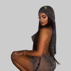 Rhinestone Mesh Headpiece - Crystal Embellished Head Wrap