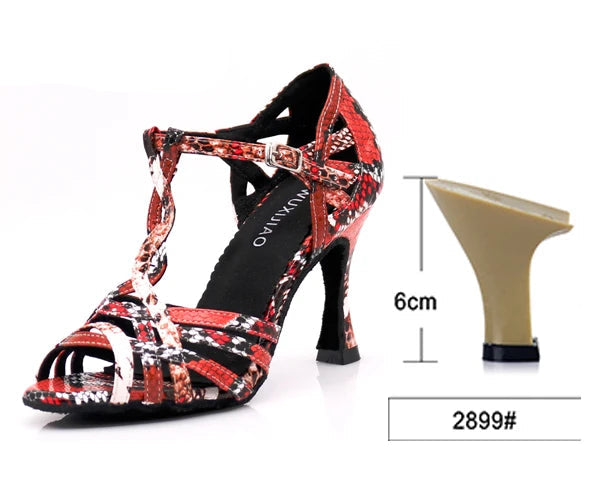 Latin Dance Heels | Colorful Serpentine | 6–10cm