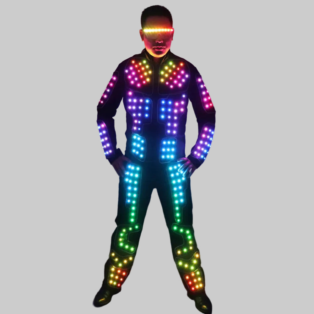 Full Color LED Robot Suit - RGB Light Up Stage Costume Jacket & Pants