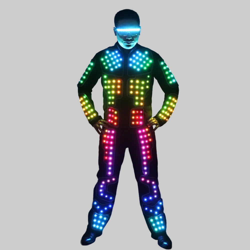 Full Color LED Robot Suit - RGB Light Up Stage Costume Jacket & Pants