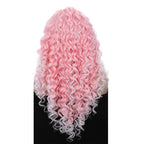 Pink Ombre Lace Front Wig | Long Curly Synthetic | 26 Inches