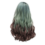 Green to Reddish Brown Ombre Lace Front Wig | 24 Inch | Natural Wavy