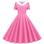 Vintage 50s A-Line Dress | Peter Pan Collar | Short Sleeve