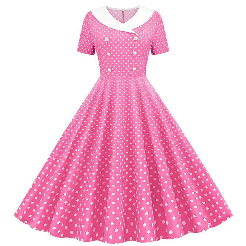Vintage 50s A-Line Dress | Peter Pan Collar | Short Sleeve