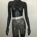 Crystal Tassel Body Chain Skirt - Waist Chain Belt