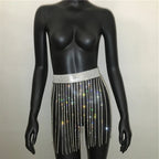 Crystal Tassel Body Chain Skirt - Waist Chain Belt