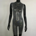 Crystal Fishnet Mini Dress - Rhinestone Mesh Party Dress