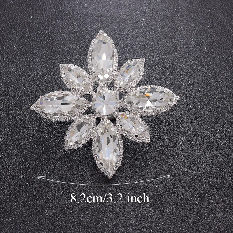 Rhinestone Flower Cocktail Ring | Adjustable