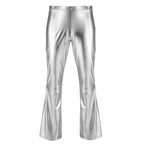 Men's Metallic Bell Bottom Pants | Glossy Flare | Disco