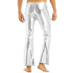Men's Metallic Bell Bottom Pants | Glossy Flare | Disco