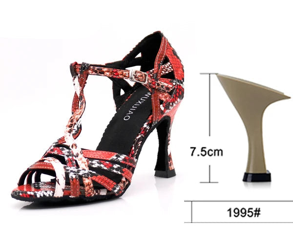 Latin Dance Heels | Colorful Serpentine | 6–10cm