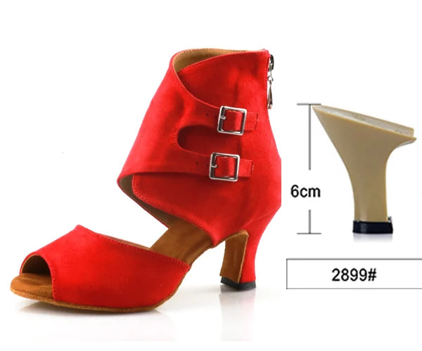 Latin Ballroom Dance Shoes | Suede Sole | Multiple Heel Heights