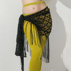 Belly Dance Hip Scarf | Lace Tassel Rectangle Belt