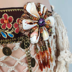 Tribal Belly Dance Hip Belt | Crochet, Shells & Coin Fringe
