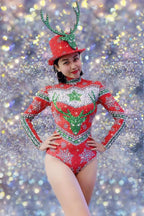 Christmas Bodysuit | Ornate Red & Green