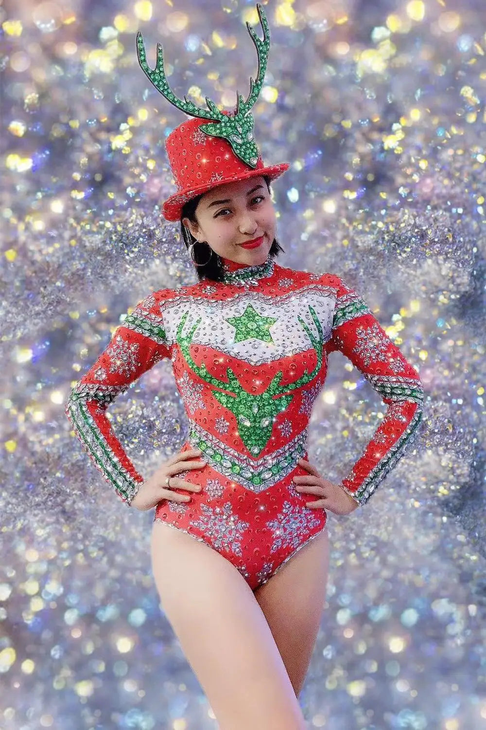Christmas Bodysuit | Ornate Red & Green