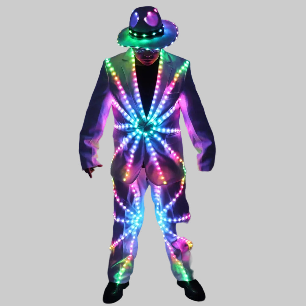 Full Color LED Performance Suit - RGB Light Up Stage Costume Jacket & Pants