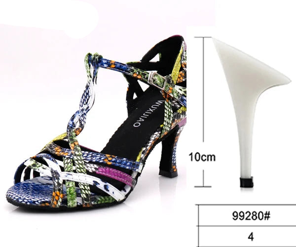 Latin Dance Heels | Colorful Serpentine | 6–10cm