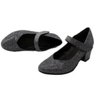 Latin Dance Shoes | Sequin Mary Jane | Block Heel