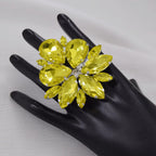 Oversized Rhinestone Cocktail Ring | Adjustable