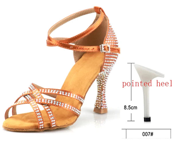 Latin Dance Heels | Rhinestone Sandal | Multi-Heel