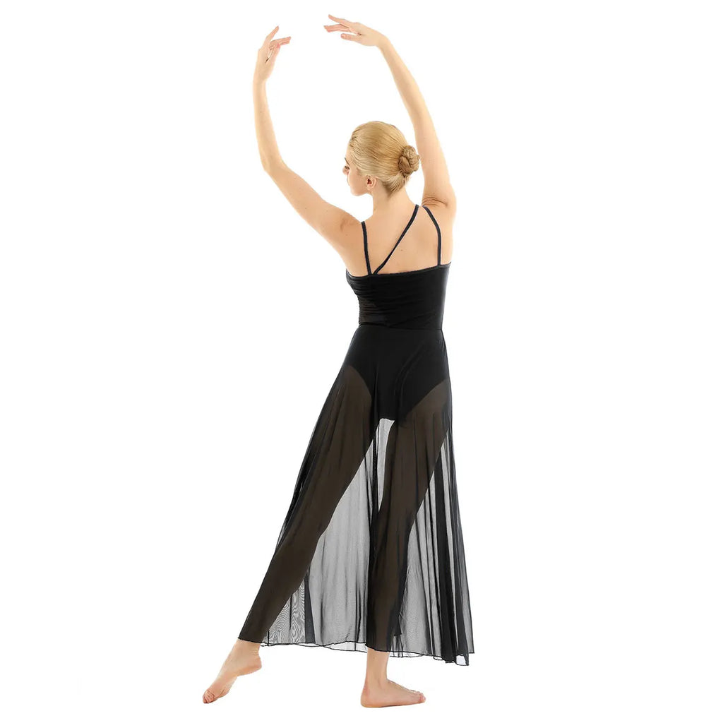Lyrical Dance Dress | Split Mesh Maxi