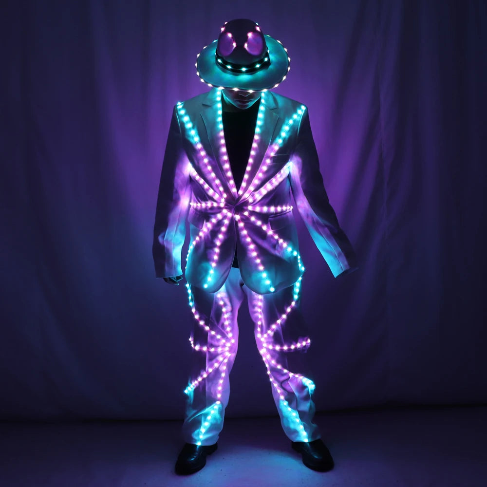 Full Color LED Performance Suit - RGB Light Up Stage Costume Jacket & Pants