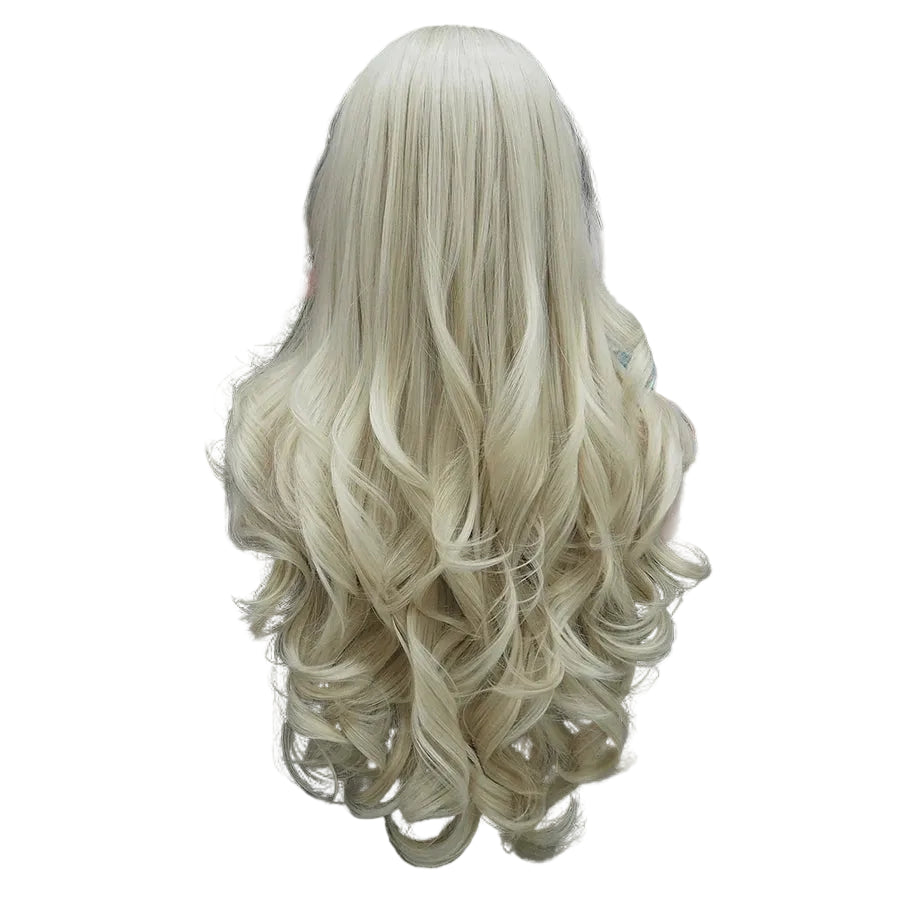 26" Ash Platinum Blonde Wavy Lace Front Wig