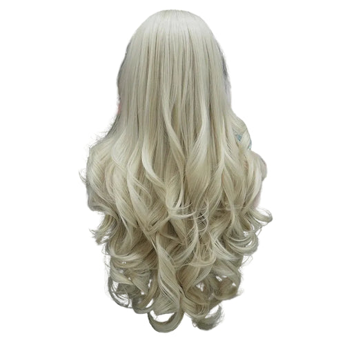 26" Ash Platinum Blonde Wavy Lace Front Wig