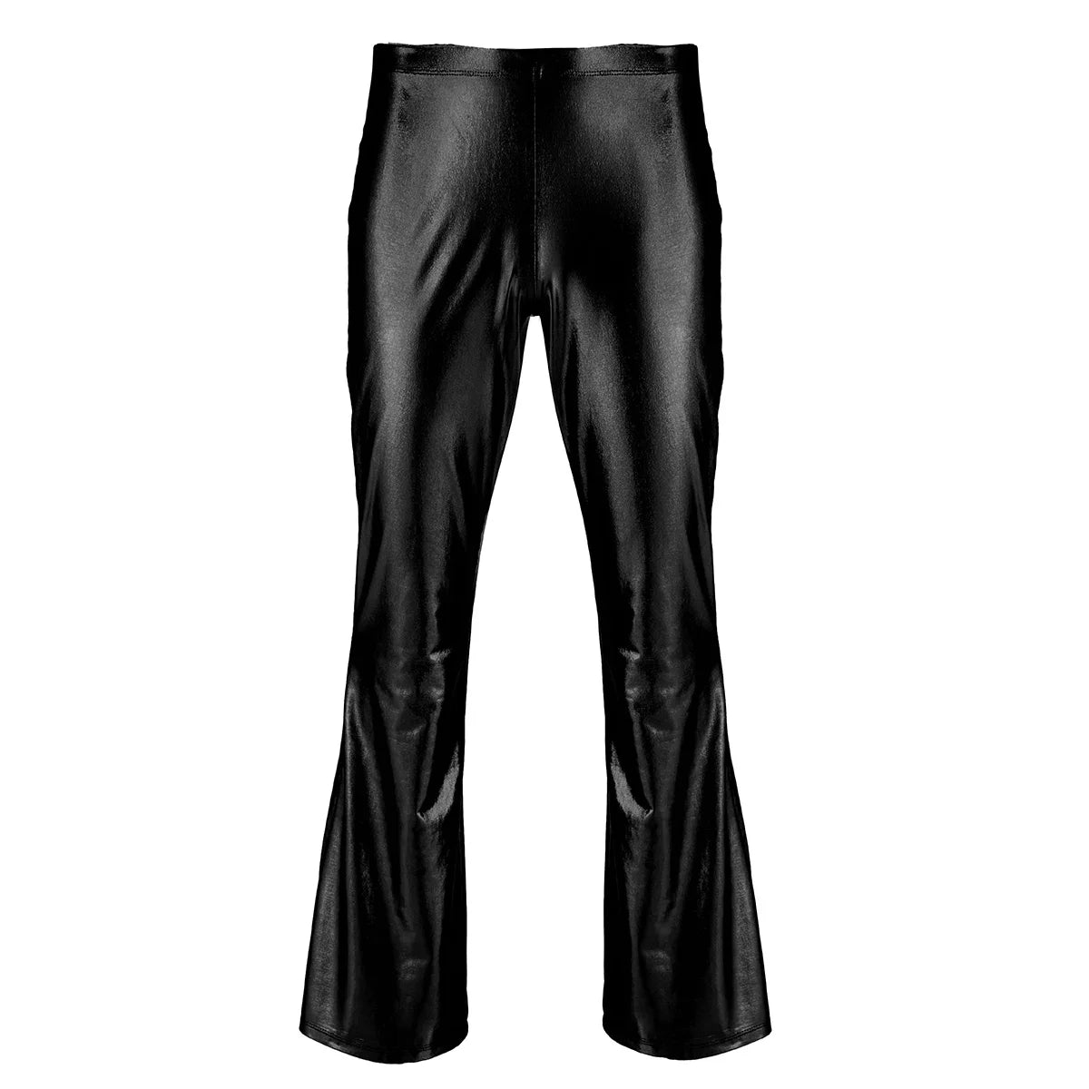 Men's Metallic Bell Bottom Pants | Glossy Flare | Disco